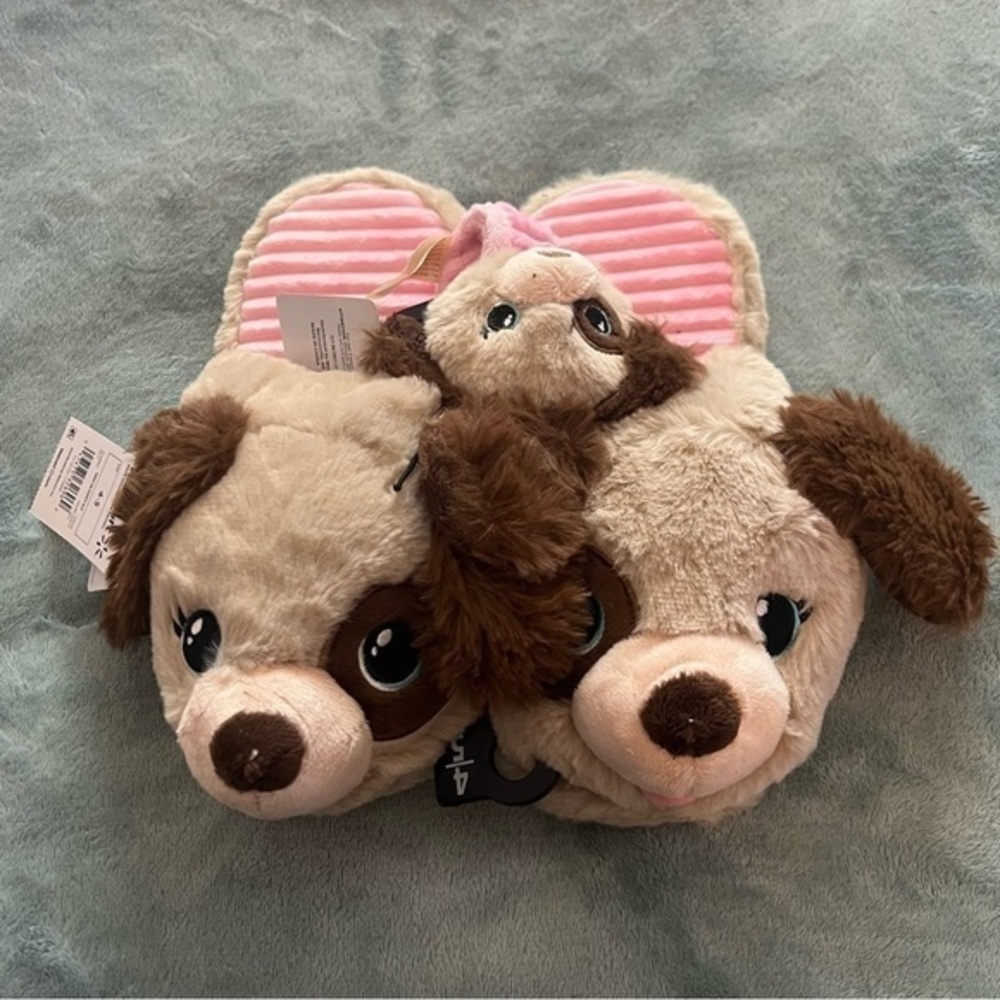 Little Kids Puppy Slippers and Wrist Huggers Slap Bracelet
